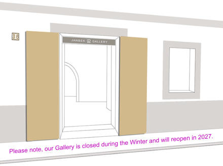 Facade sketch of Janbek Gallery Ibiza.